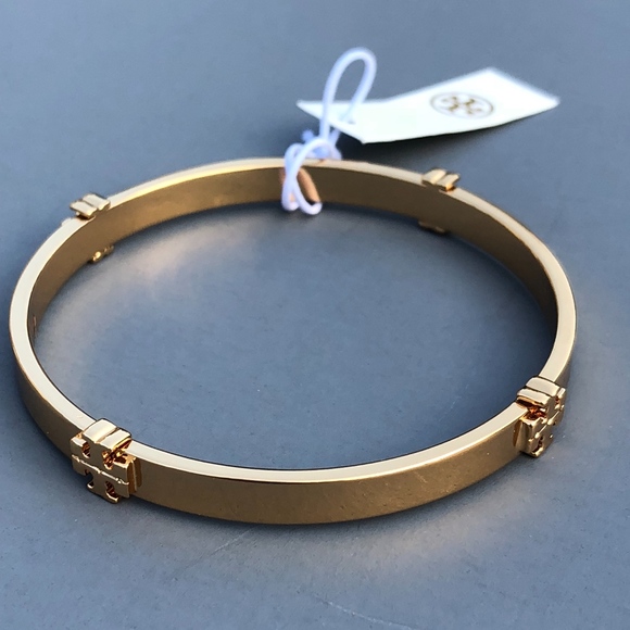 Tory Burch Jewelry - NWT TORY BURCH GOLD Logo Bangle Bracelet